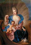 Francois de Troy Portrait of Countess of Cosel with son as Cupido. Sweden oil painting artist